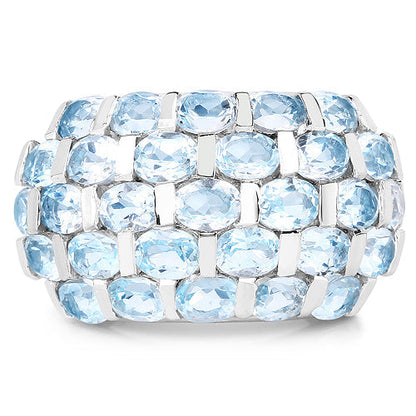 5.51 Carat Genuine Blue Topaz .925 Sterling Silver Ring Bids.com