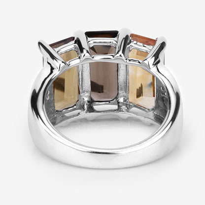 8.17 Carat Genuine Multi Stones .925 Sterling Silver Ring Bids.com