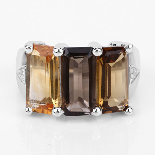 8.17 Carat Genuine Multi Stones .925 Sterling Silver Ring Bids.com