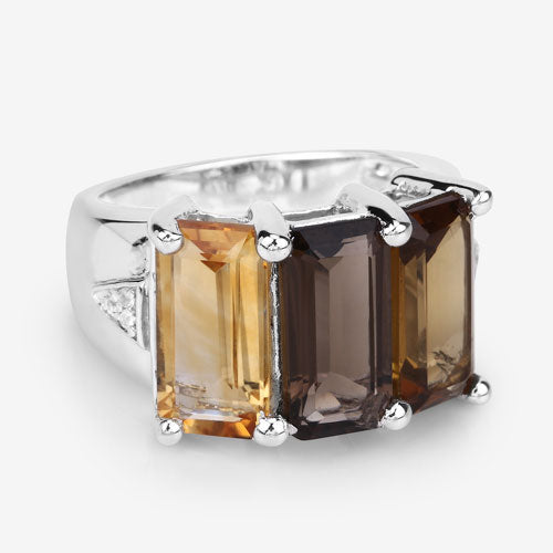8.17 Carat Genuine Multi Stones .925 Sterling Silver Ring Bids.com
