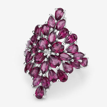 7.52 Carat Genuine Rhodolite .925 Sterling Silver Ring Bids.com