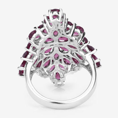 7.52 Carat Genuine Rhodolite .925 Sterling Silver Ring Bids.com