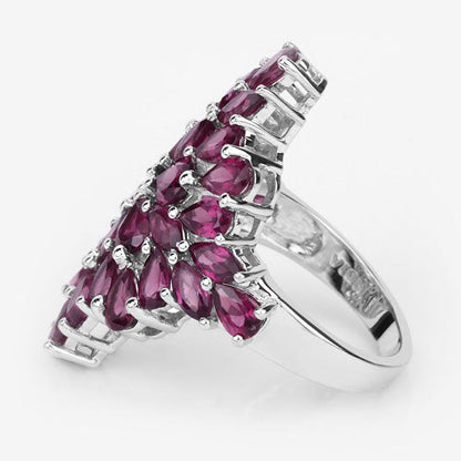 7.52 Carat Genuine Rhodolite .925 Sterling Silver Ring Bids.com