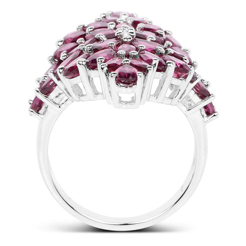 7.52 Carat Genuine Rhodolite .925 Sterling Silver Ring Bids.com