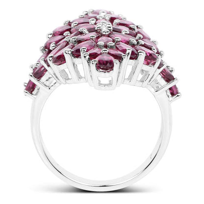 7.52 Carat Genuine Rhodolite .925 Sterling Silver Ring Bids.com