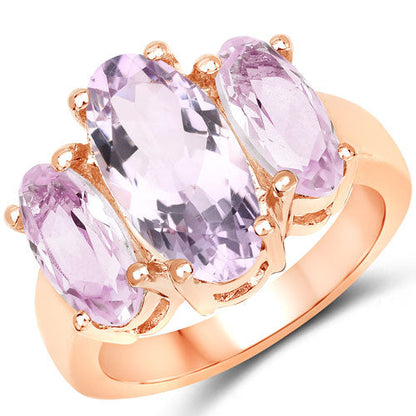 5.44 Carat Genuine Pink Amethyst .925 Sterling Silver Ring Bids.com