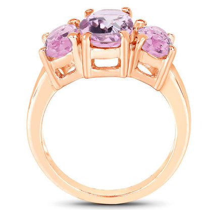5.44 Carat Genuine Pink Amethyst .925 Sterling Silver Ring Bids.com
