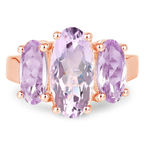 5.44 Carat Genuine Pink Amethyst .925 Sterling Silver Ring Bids.com