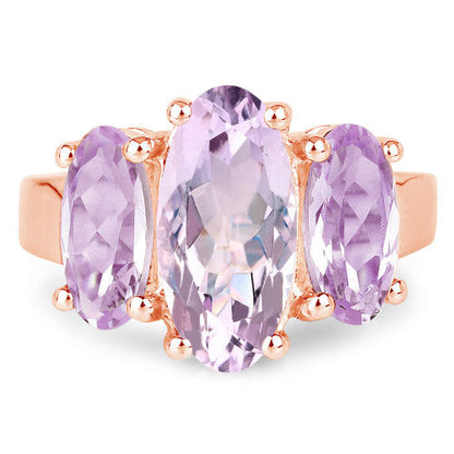 5.44 Carat Genuine Pink Amethyst .925 Sterling Silver Ring Bids.com