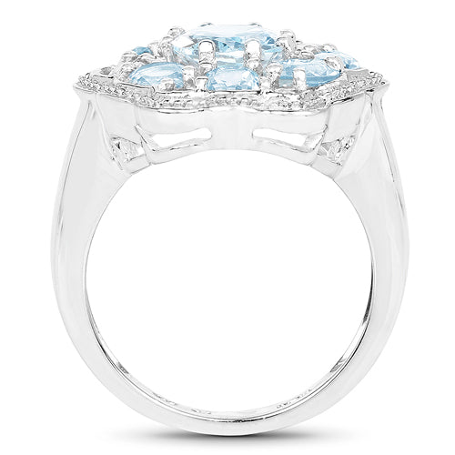 6.64 Carat Genuine Blue Topaz .925 Sterling Silver Ring Bids.com