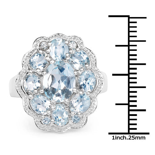 6.64 Carat Genuine Blue Topaz .925 Sterling Silver Ring Bids.com