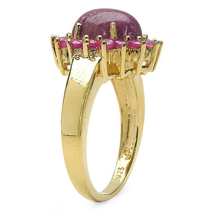 14K Yellow Gold Plated 5.07 Carat Genuine Ruby .925 Sterling Silver Ring Bids.com