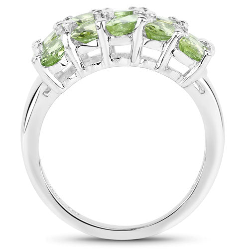 3.45 Carat Genuine Peridot .925 Sterling Silver Ring Bids.com