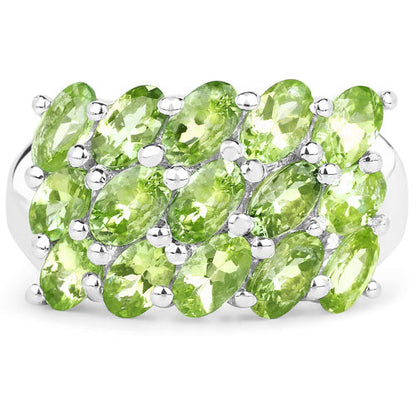 3.45 Carat Genuine Peridot .925 Sterling Silver Ring Bids.com