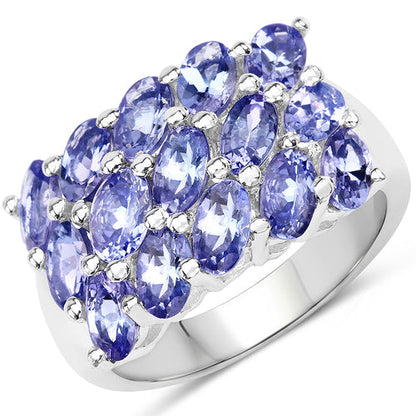 3.75 Carat Genuine Tanzanite .925 Sterling Silver Ring Bids.com