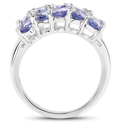 3.75 Carat Genuine Tanzanite .925 Sterling Silver Ring Bids.com