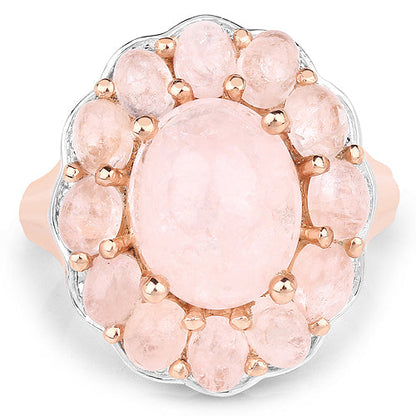 14K Rose Gold Plated 6.76 Carat Genuine Morganite .925 Sterling Silver Ring Bids.com