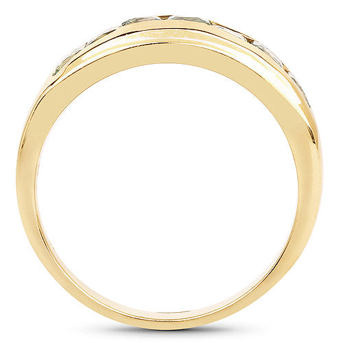 14K Yellow Gold Plated 1.26 Carat Genuine Green Sapphire .925 Sterling Silver Ring Bids.com