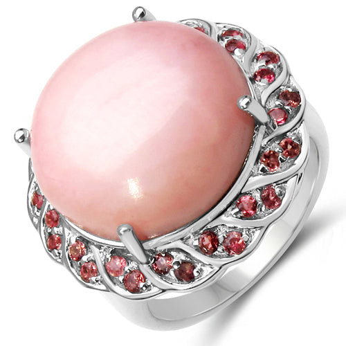 14.59 Carat Genuine Opal & Tourmaline .925 Sterling Silver Ring Bids.com