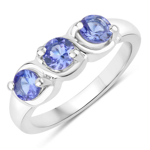 1.05 Carat Genuine Tanzanite .925 Sterling Silver Ring Bids.com