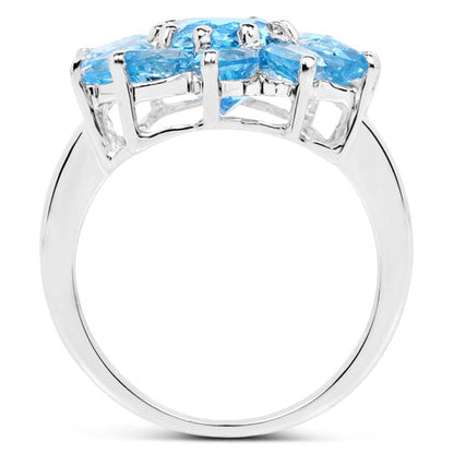 6.35 Carat Genuine Swiss Blue Topaz .925 Sterling Silver Ring Bids.com