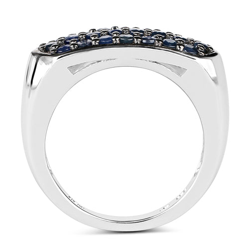 0.99 Carat Genuine Blue Sapphire .925 Sterling Silver Ring Bids.com