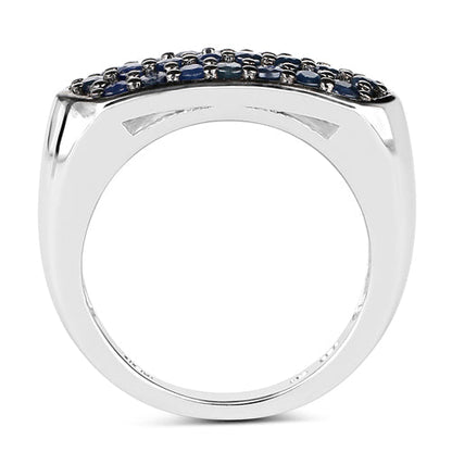 0.99 Carat Genuine Blue Sapphire .925 Sterling Silver Ring Bids.com