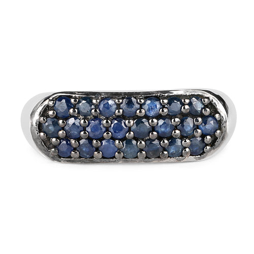 0.99 Carat Genuine Blue Sapphire .925 Sterling Silver Ring Bids.com