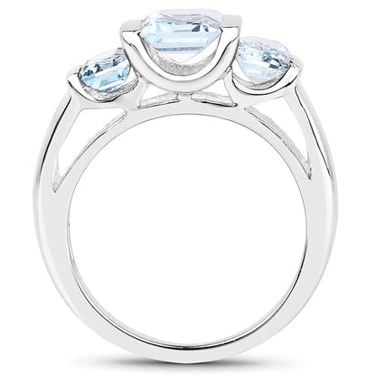 3.21 Carat Genuine Blue Topaz .925 Sterling Silver Ring Bids.com