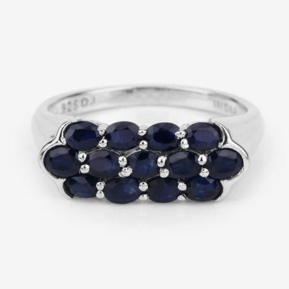 2.60 Carat Genuine Blue Sapphire .925 Sterling Silver Ring Bids.com