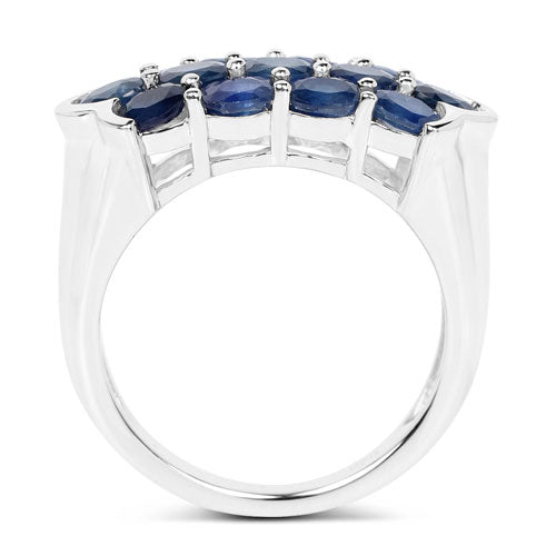 2.60 Carat Genuine Blue Sapphire .925 Sterling Silver Ring Bids.com