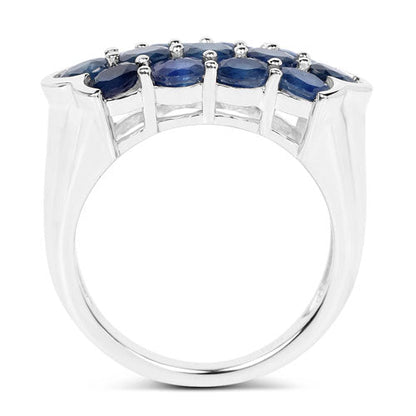 2.60 Carat Genuine Blue Sapphire .925 Sterling Silver Ring Bids.com