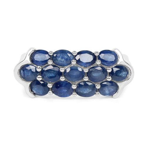 2.60 Carat Genuine Blue Sapphire .925 Sterling Silver Ring Bids.com