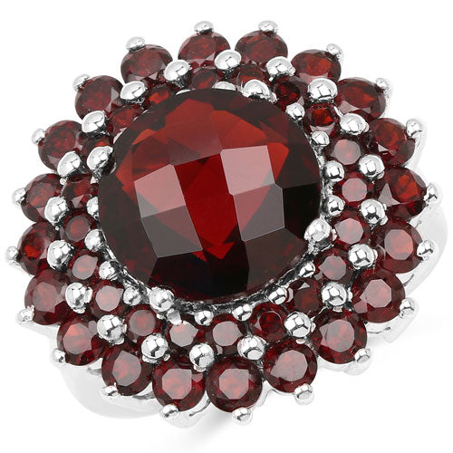 9.90 Carat Genuine Garnet .925 Sterling Silver Ring Bids.com