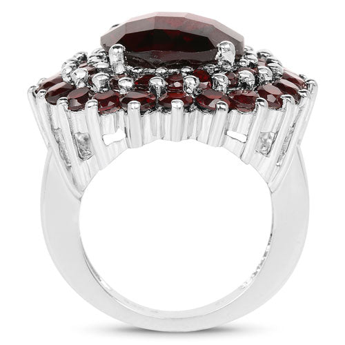 9.90 Carat Genuine Garnet .925 Sterling Silver Ring Bids.com