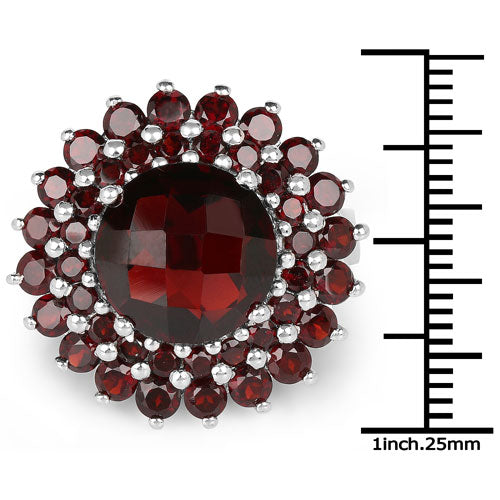9.90 Carat Genuine Garnet .925 Sterling Silver Ring Bids.com