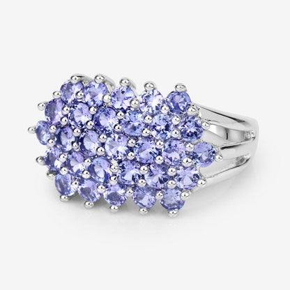 2.03 Carat Genuine Tanzanite .925 Sterling Silver Ring Bids.com