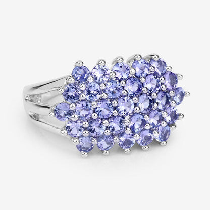 2.03 Carat Genuine Tanzanite .925 Sterling Silver Ring Bids.com