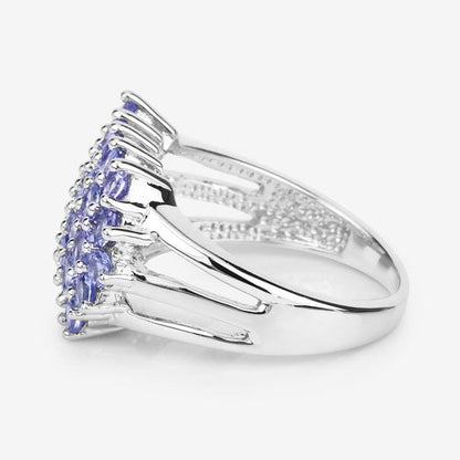2.03 Carat Genuine Tanzanite .925 Sterling Silver Ring Bids.com