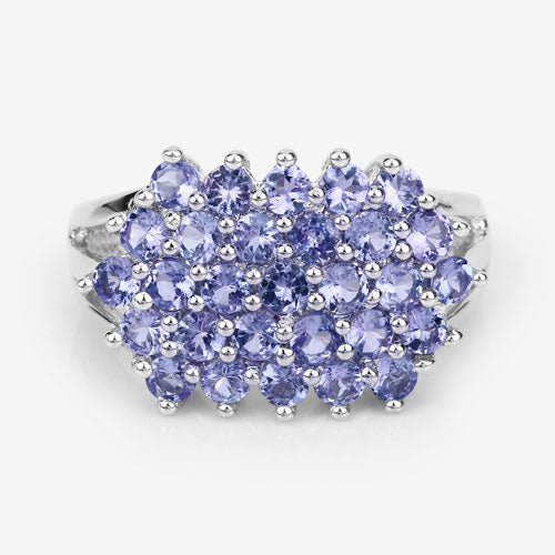 2.03 Carat Genuine Tanzanite .925 Sterling Silver Ring Bids.com