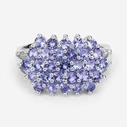 2.03 Carat Genuine Tanzanite .925 Sterling Silver Ring Bids.com