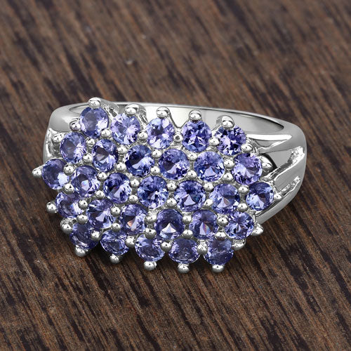 2.03 Carat Genuine Tanzanite .925 Sterling Silver Ring Bids.com