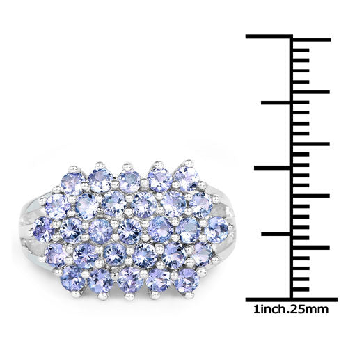 2.03 Carat Genuine Tanzanite .925 Sterling Silver Ring Bids.com