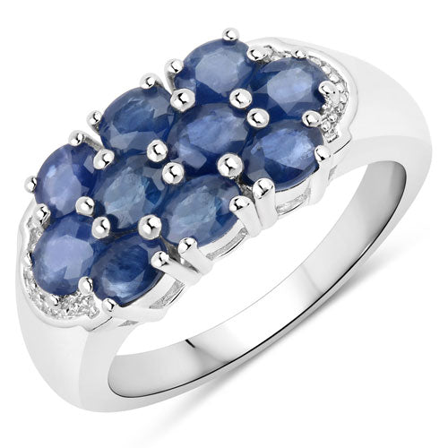 2.00 Carat Genuine Blue Sapphire .925 Sterling Silver Ring Bids.com