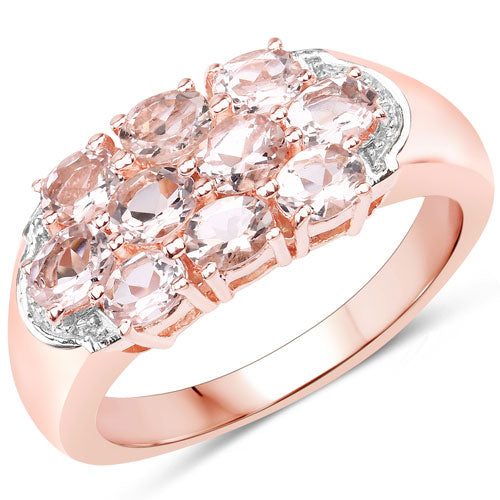 1.50 Carat Genuine Morganite .925 Sterling Silver Ring Bids.com