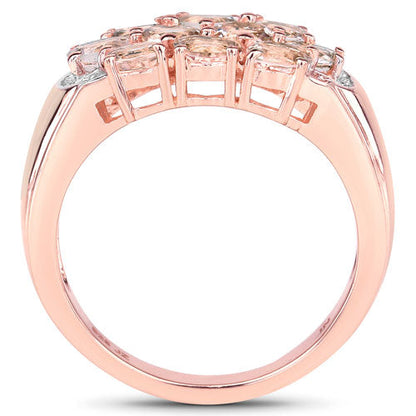 1.50 Carat Genuine Morganite .925 Sterling Silver Ring Bids.com