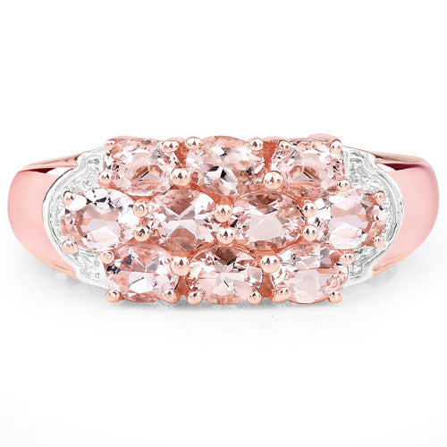1.50 Carat Genuine Morganite .925 Sterling Silver Ring Bids.com