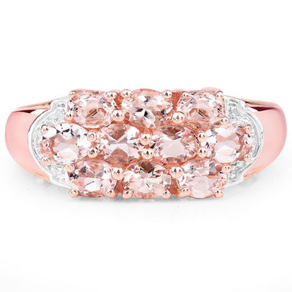 1.50 Carat Genuine Morganite .925 Sterling Silver Ring Bids.com