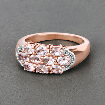 1.50 Carat Genuine Morganite .925 Sterling Silver Ring Bids.com