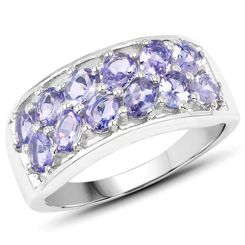 2.04 Carat Genuine Tanzanite .925 Sterling Silver Ring Bids.com